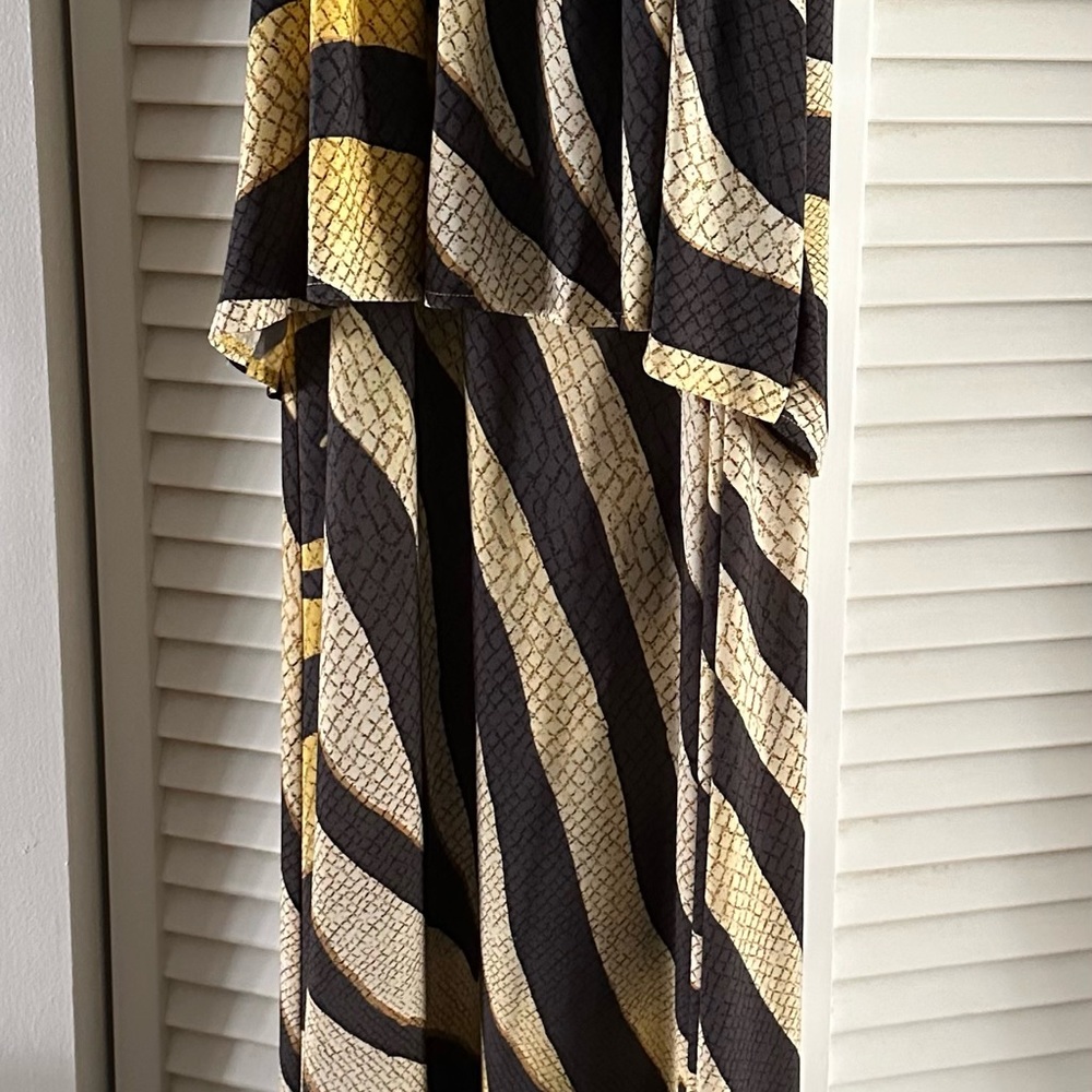 Chicos full length tiger stripe halter dress